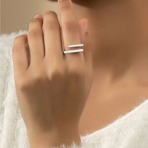 Elegant Silver Bar Ring
